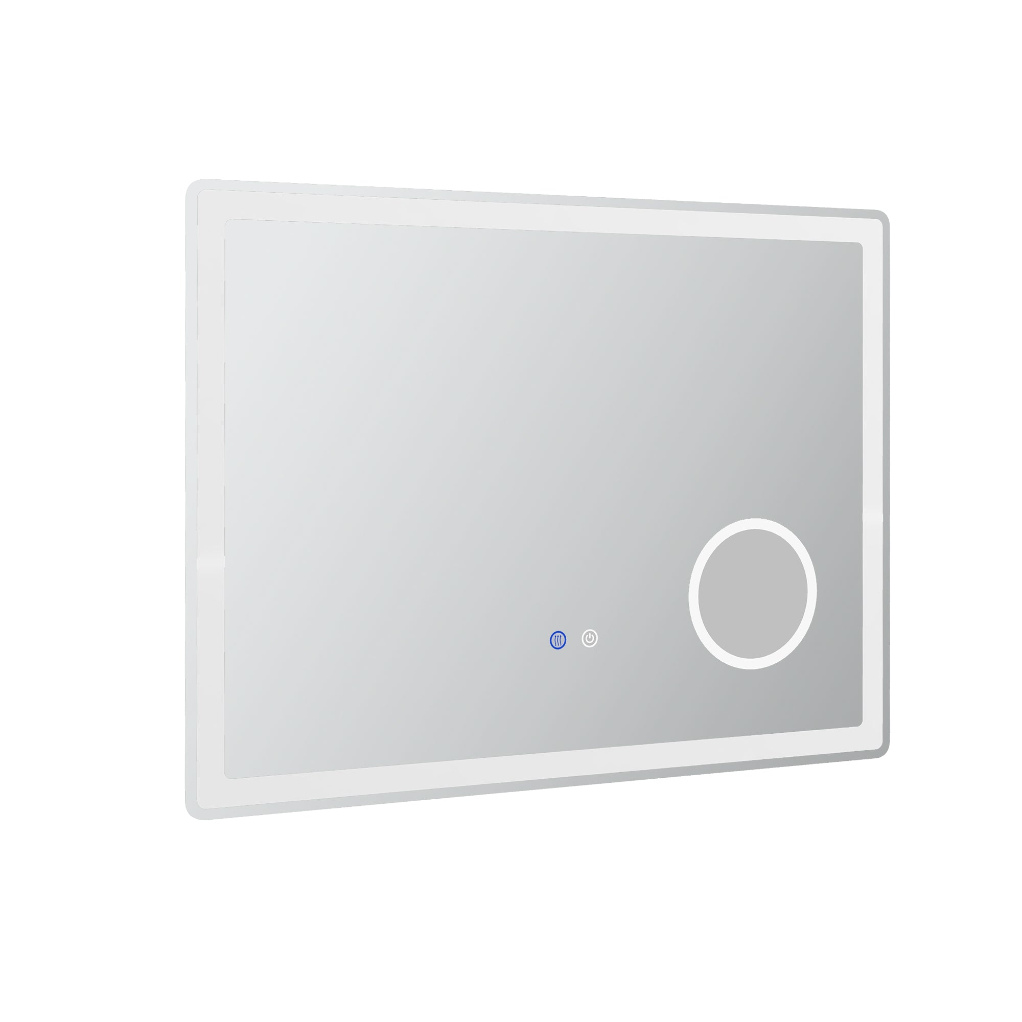 LED-badeværelsesspejl med 3x forstørrelse, touchfunktion, hukommelsesfunktion, antidug, 80 x 60 cm