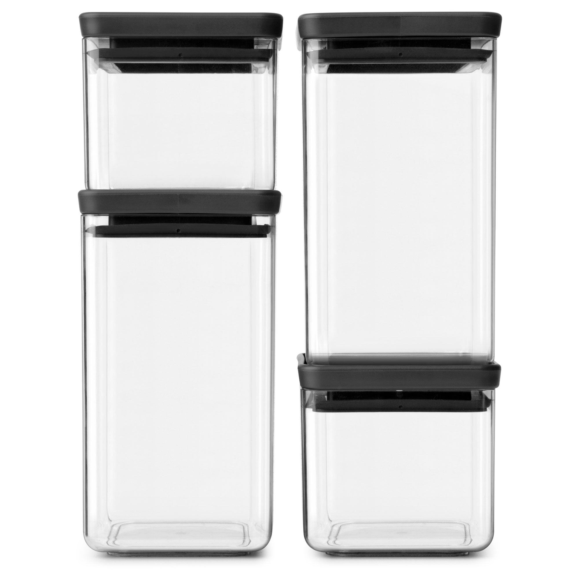 Brabantia Tasty+ opbevaringsbeholder, mørkegrå,  4 stk.