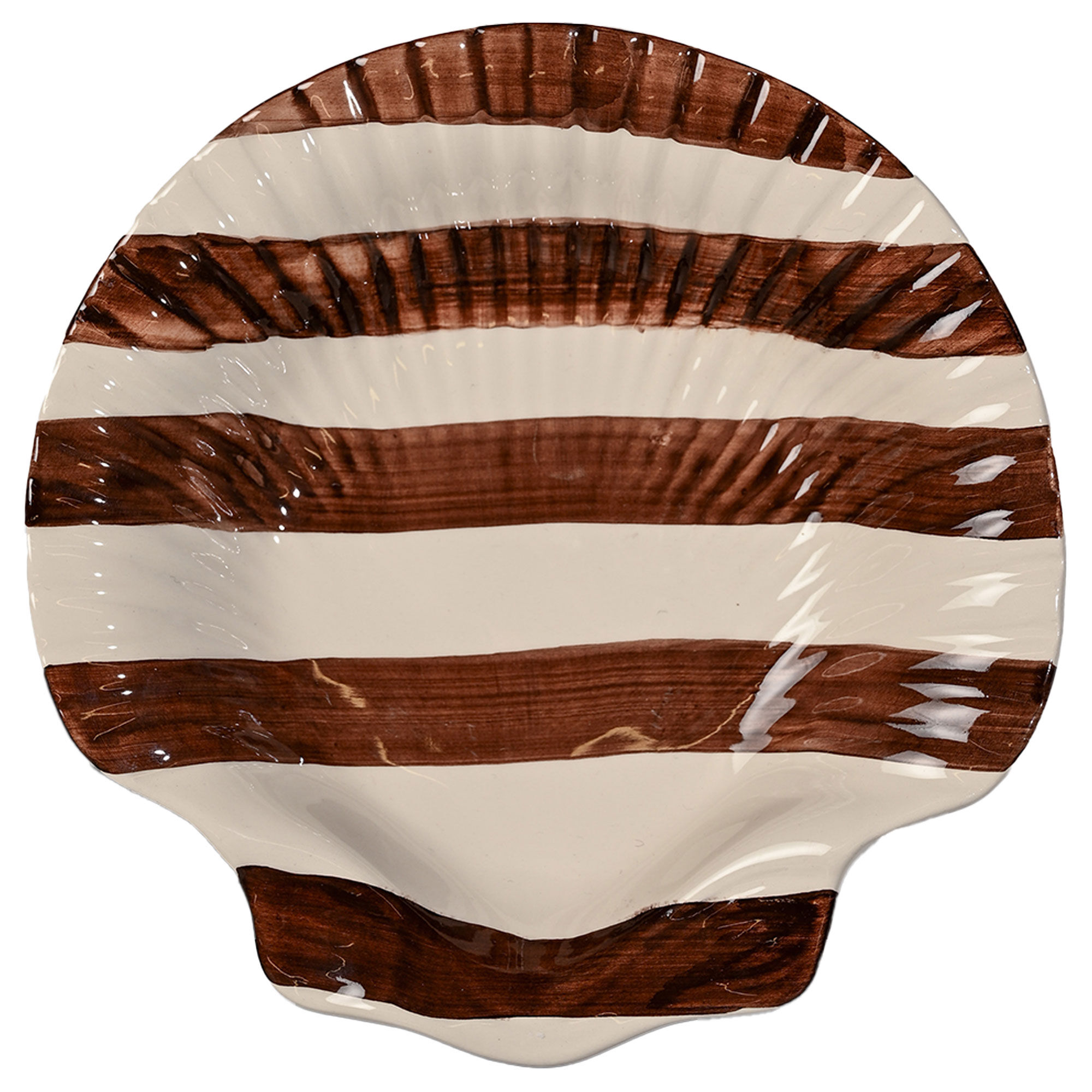 Byon Armona Stripe serveringsfad 23,5 cm, mørkebrun/hvid